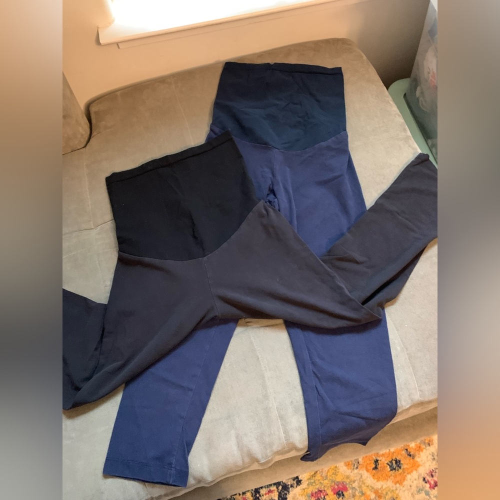 Two maternity leggings. Full panel